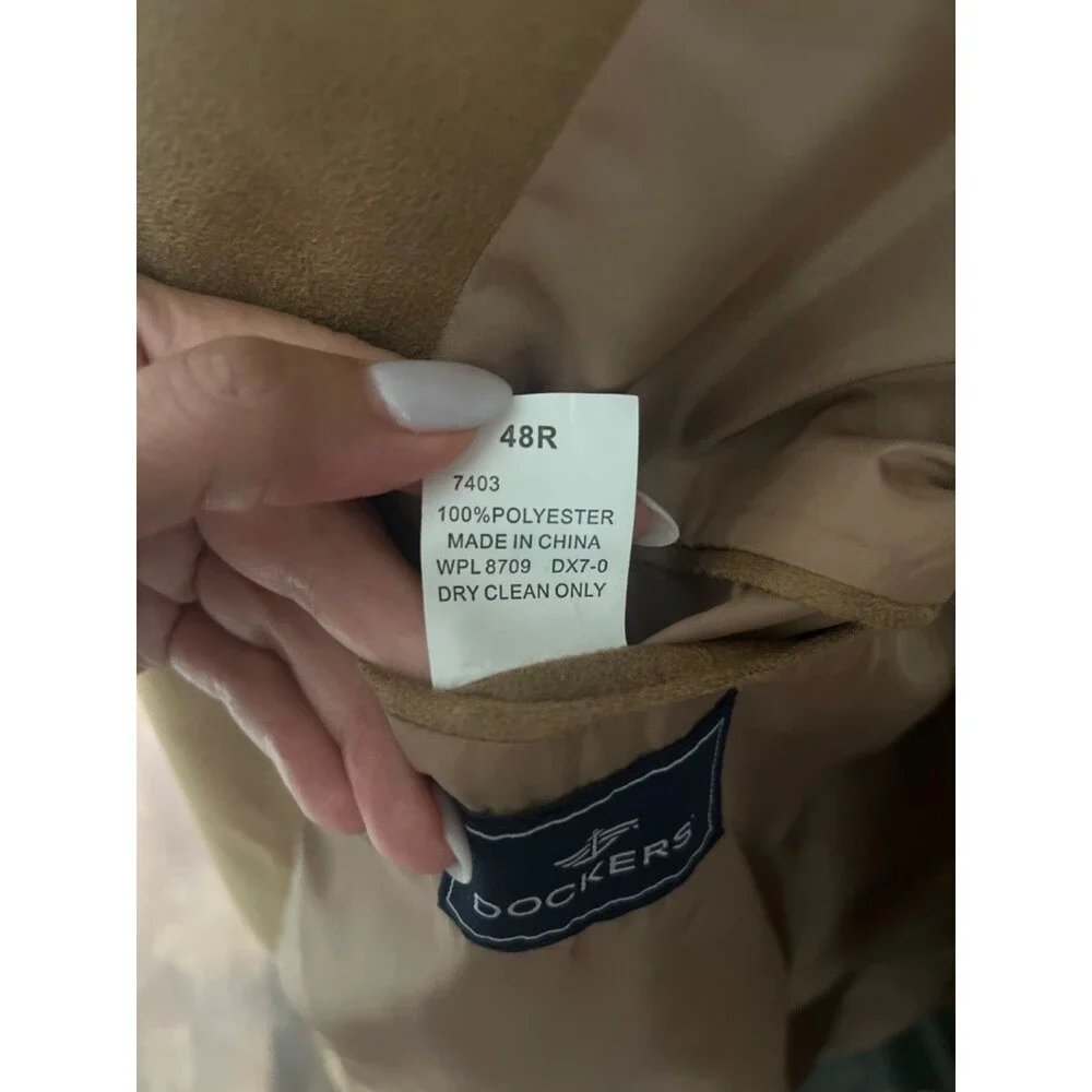 Docker's Mens Faux Suede Camel Color Blazer-Size 48R